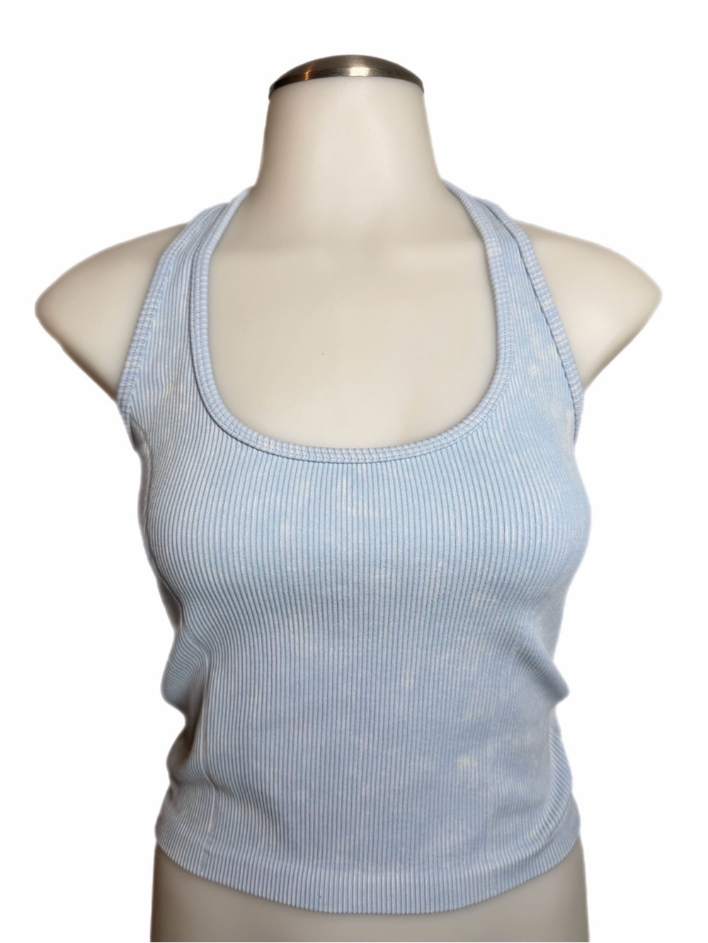 Anerican Eagle Light Blue Ribbed Halter Top Size Medium